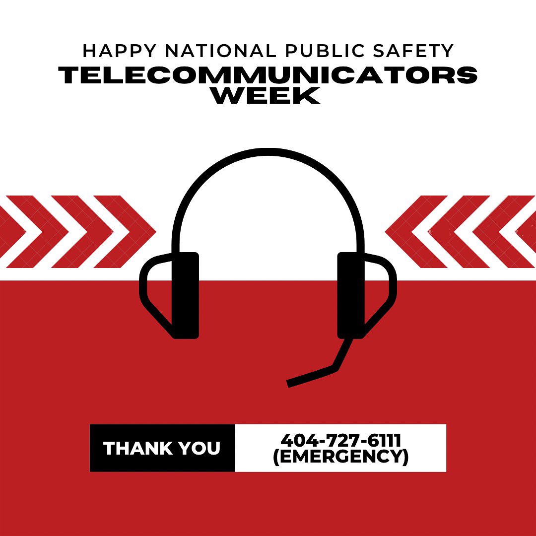 Happy National Public Safety Telecommunicators Week! These people work tirelessly behind the scenes to ensure people receive the help they need in an emergency. We are so grateful for the telecommunicators we work with everyday at @EmoryPolice and in DeKalb County.