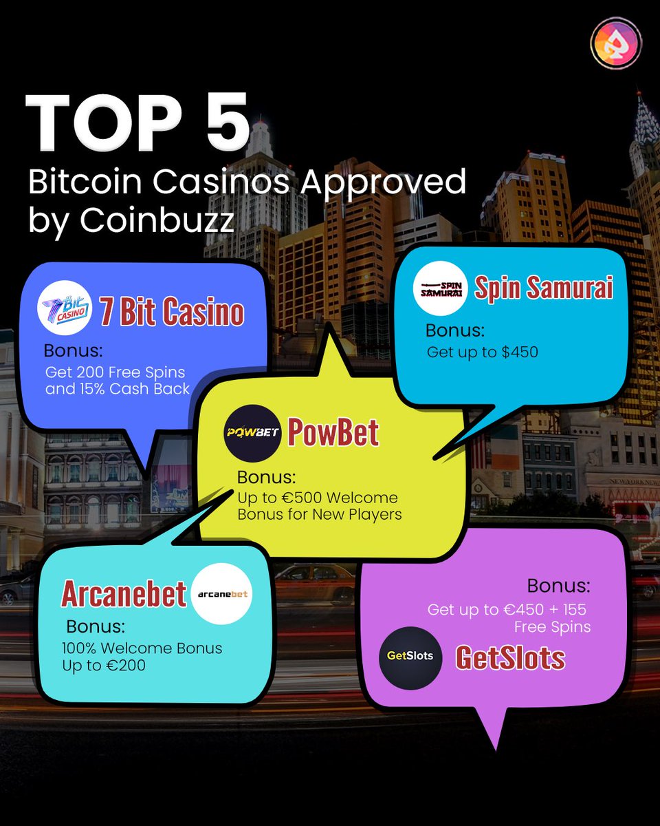 Get familiar with the Top 5 Bitcoin Casinos approved by Coinbuzz. These are five of the most satisfactory and best-paying options.  💰💰💰

Discover which one is ideal for you! Visit www. coinbuzz.com today! 

#bitcoin 
#onlinecasino
#coinbuzz 
#crypto
#casinolife