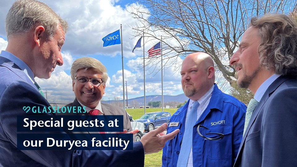 We welcomed @RepCartwright, NSF Director @DrPanch, and Penn State officials to our Duryea, PA facility to discuss the importance of #NSF supported education & research and our partnership with #PennState. #STEM programs enable #innovation for current and future #glasslovers. 💙