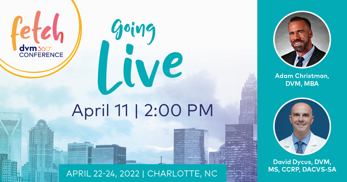 dvm360's tweet photo. David Dycus, DVM, MS, CCRP, DACVS-SA joins Dr. Adam Christman LIVE at 2:00 PM EDT TODAY on social media to review his upcoming CEs at #FetchCharlotte on April 22-24! Hear more about his Orthopedic track and register to attend today!
#FetchNC #CE #veterinaryconference https://t.co/boQcroa8Hs