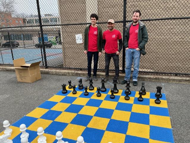 PS3351's tweet photo. Thank you New York Cares for creating our garden boxes and a chess board in our playground! https://t.co/fon8rjj2W5