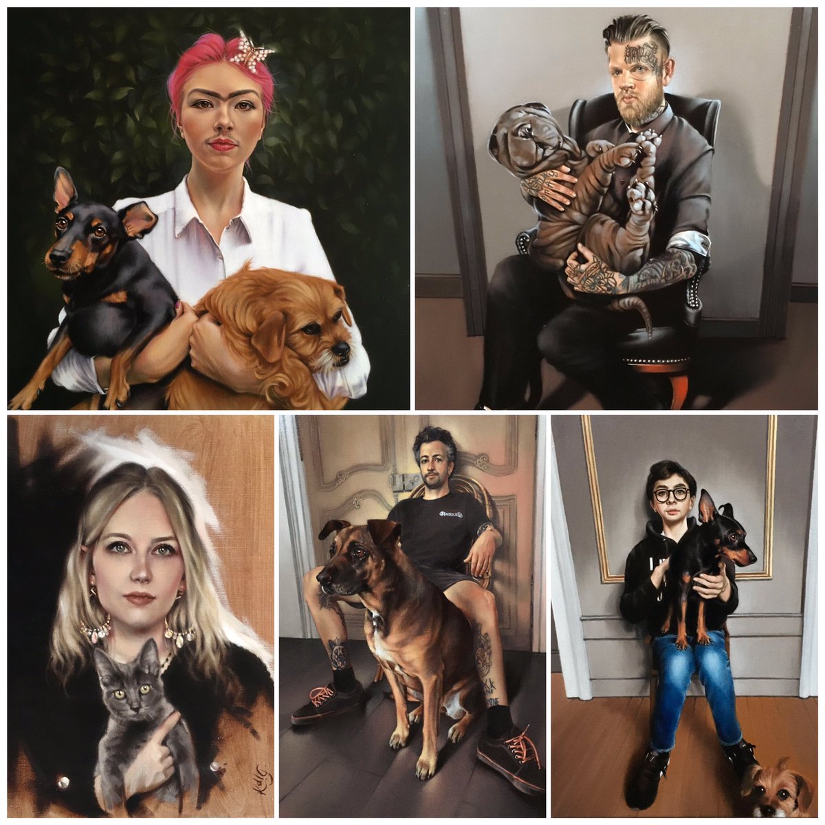 Twitter tells me that is #NationalPetsDay 🐕🐈‍⬛

I just love painting portraits of people with their pets & feel lucky to witness the special relationship they have 💓

Here’s a few I’ve painted recently….

#oilpainting #portrait #art #artist #Dog #CatsOfTwitter #weloveourpets