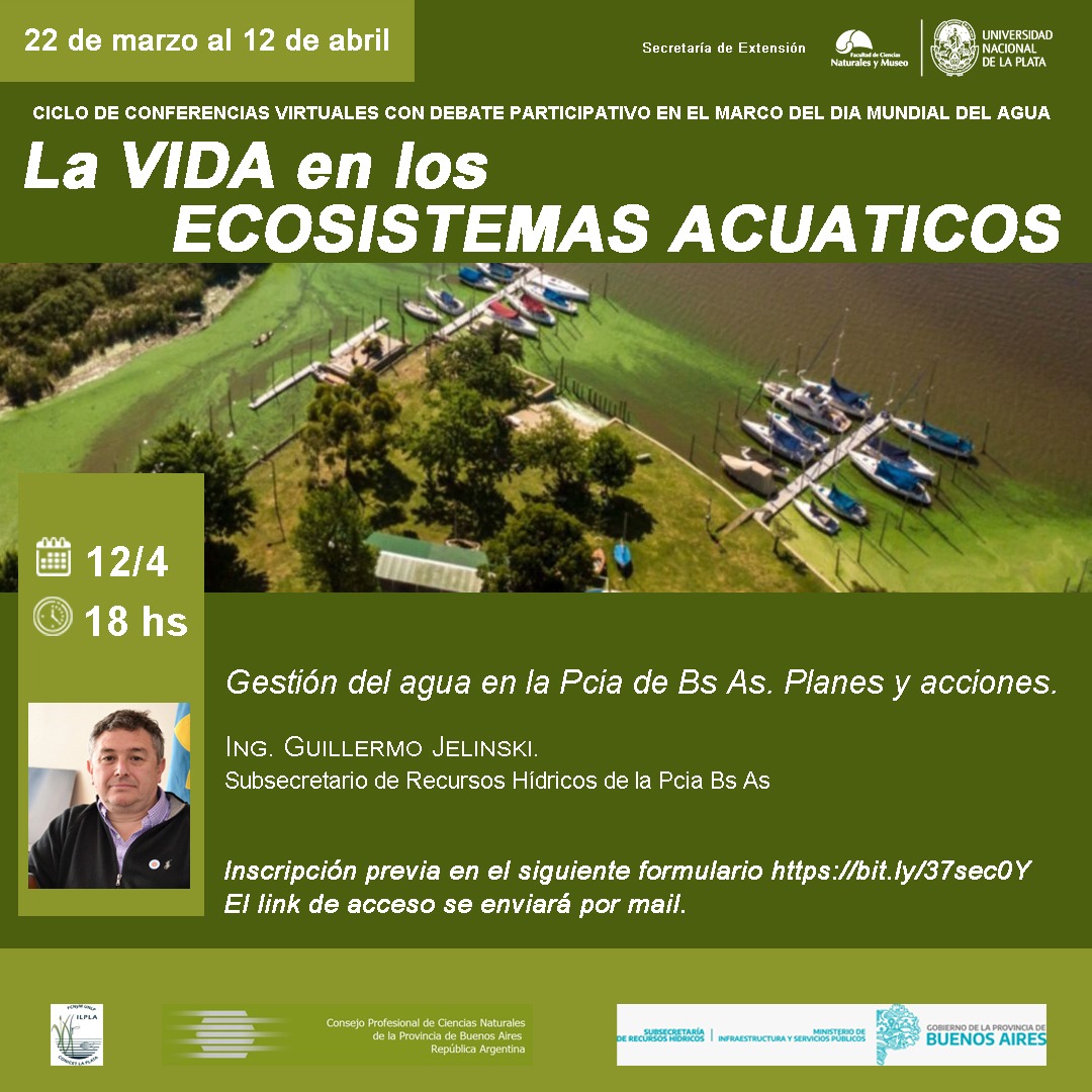 Guille_jelinski's tweet photo. Mañana estaré participando de la charla "Gestión del agua en la provincia , planes y acciones" en el marco del ciclo de charlas La vida en los ecosistemas acuáticos de la Facultad de ciencias naturales y museo.
Inscripciones: https://t.co/KPzFl8kEyw https://t.co/UWgzxscarD
