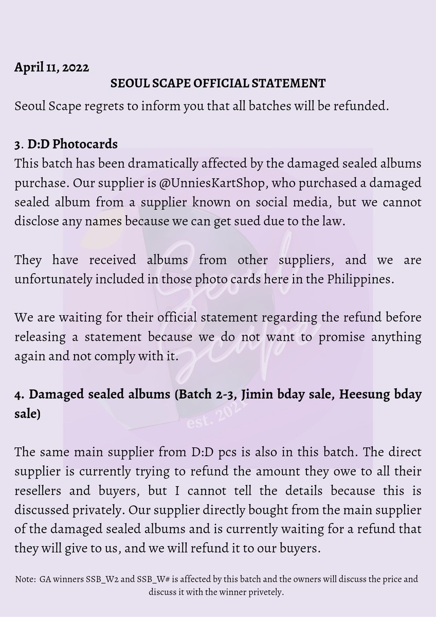 SeoulScape12's tweet photo. Good evening everyone, please see and read our latest statement. Thank You! https://t.co/3HgGPh0RCq
