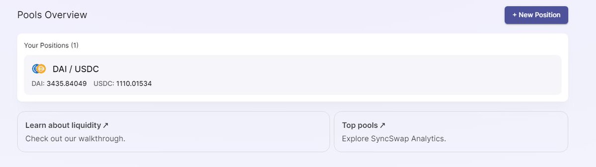 Zk rollup based AMM which is my favorite and all eth maxis have been waiting for this to go live 
My liquidity looks perfect, to be honest, this is so smooth and nevertheless .50 cents for a transaction. 
 #L222 #zkSync #Layer2 #ZKRollup #testnet #Ethereum #DeFi