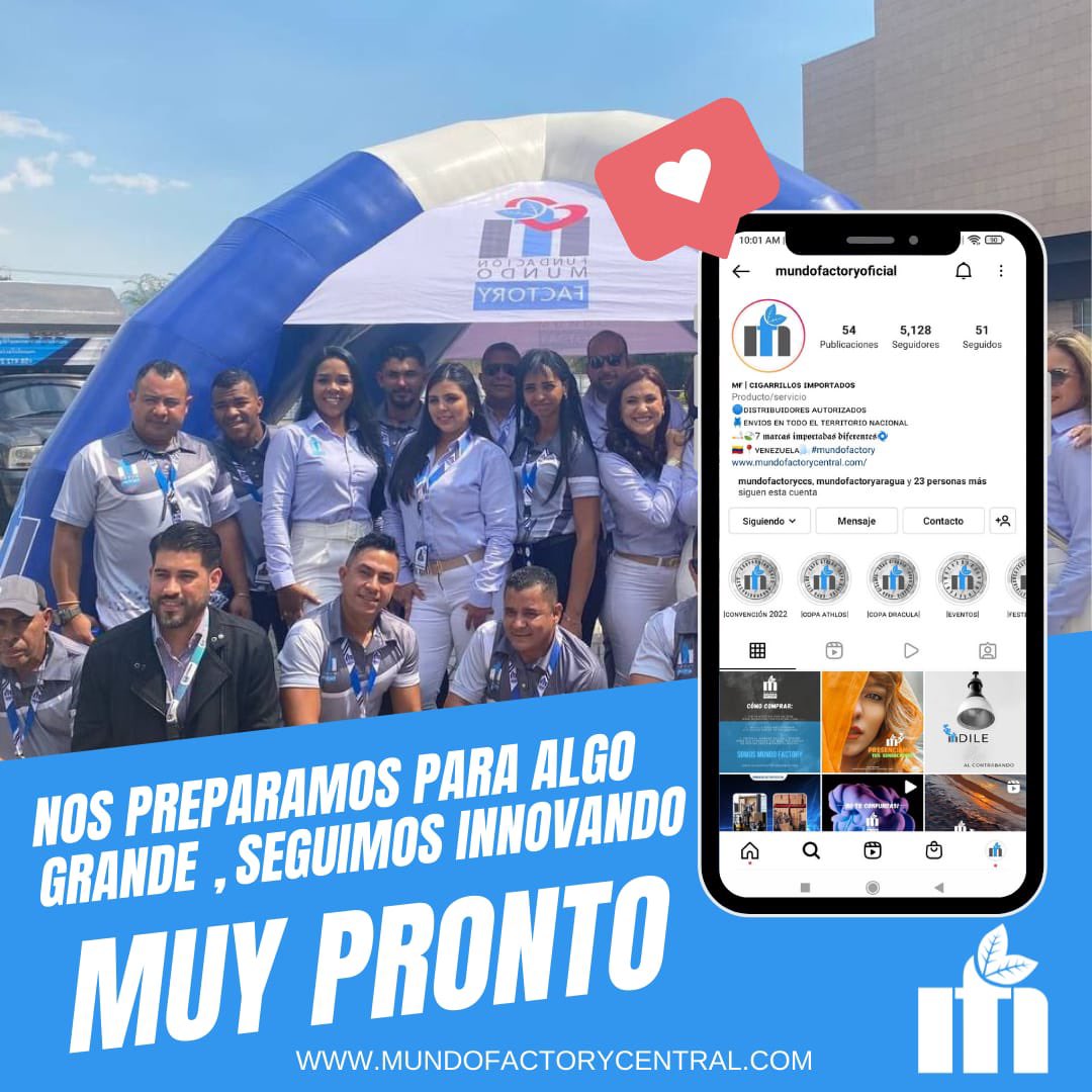 MundoFactoryof's tweet image. Mundo Factory siempre está comprometido con su público y su nación! Buscamos innovar y conquistar el territorio nacional! Estamos orgullosos de lo que día a día preparamos para ustedes! Muy pronto… nos preparamos para algo grande y contamos con tu apoyo igual que siempre!