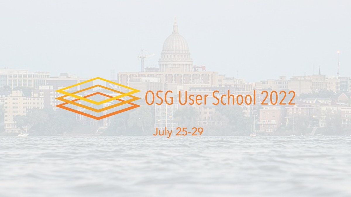 OSG User School 2022 is taking place in Madison, Wisconsin July 25-29, &amp; the application deadline is 1 week away! 

The school is an opportunity for researchers to learn how to use HTC systems to run large-scale computing applications, learn more &amp; apply:
bit.ly/38HlH53
