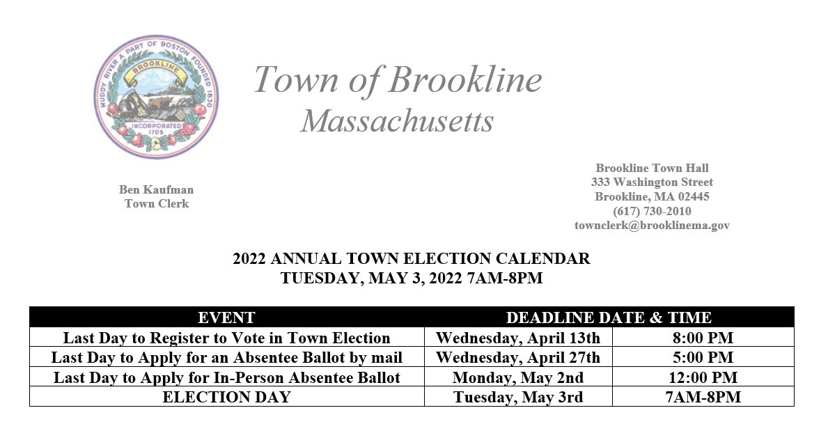 Brookline Town Clerk's Office tweet media