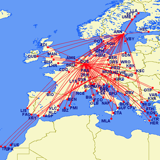 Jason Rabinowitz on Twitter: "Looking at this route map you could be  excused for thinking it's a massive multi-hub European airline. But no!  This is actually @airBaltic A220 flights operated on behalf