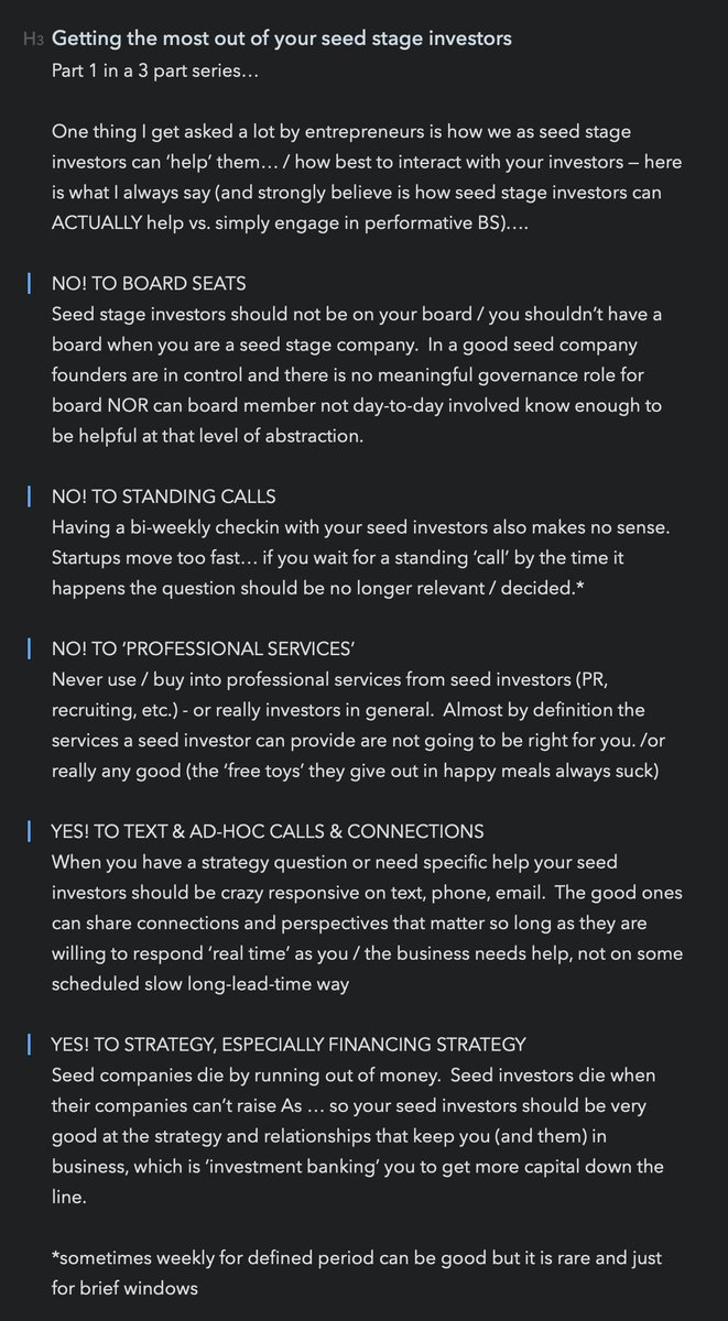 Getting the most out of your seed stage investors….