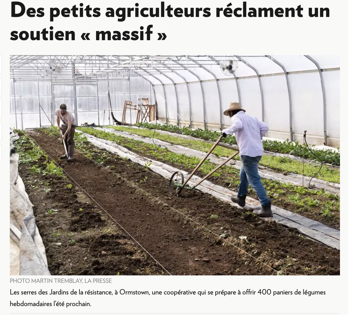 Des nouvelles de l'agriculture locale via <a href="/simonchabot/">Simon Chabot</a> et moi, à lire dans <a href="/LP_LaPresse/">La Presse</a> :
 
bit.ly/3v66BxC

bit.ly/3rhCbaq