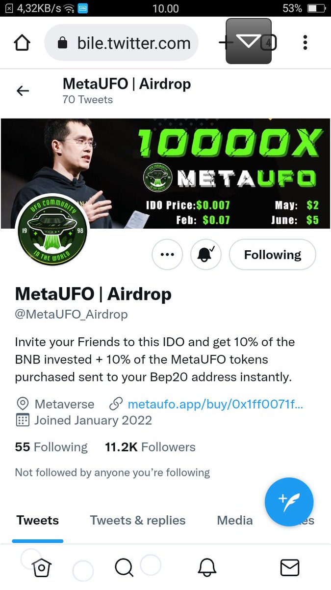 tyrayudix's tweet photo. @MetaUFO_Airdrop 0x084C1caE12Dfc181A829d21cD761318446B48B44 https://t.co/qE5q4lIW5i