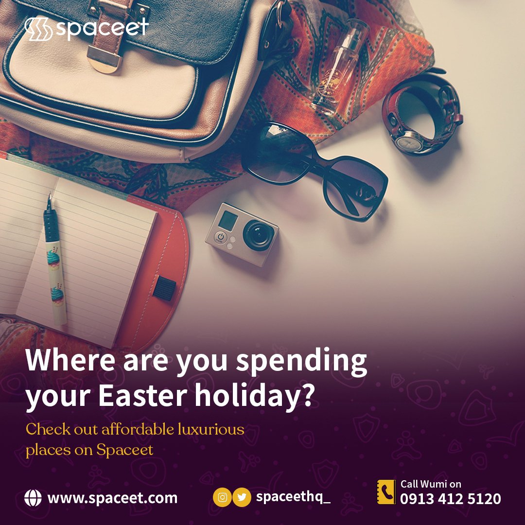 ownmyshii's tweet photo. Easter in the air... Yeaahhhhh!
Spaceet is giving you a space this season.
BOOK an apartment for Easter NOW on https://t.co/CJ63JJWxzI
#Spaceet #loveet #bookeet https://t.co/Px8fvSg1wV