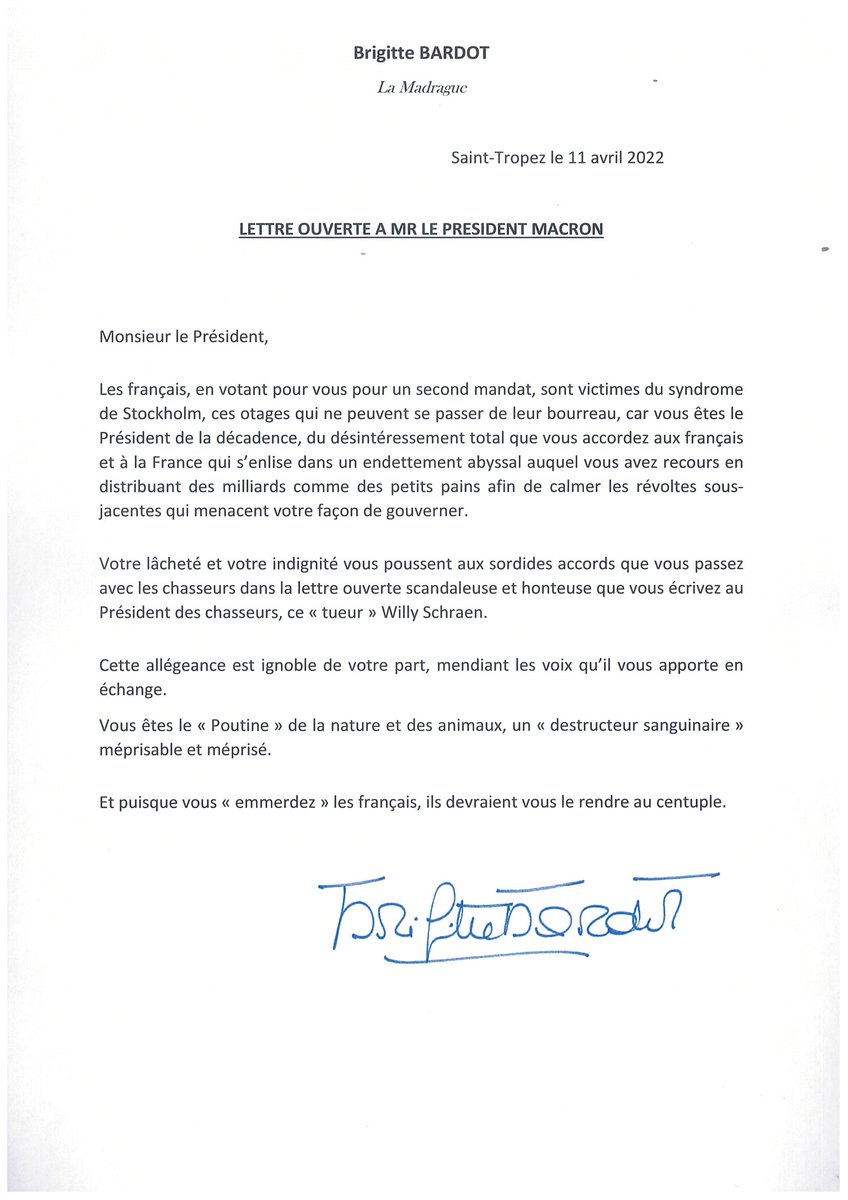 lettre ouverte au Président Macron
