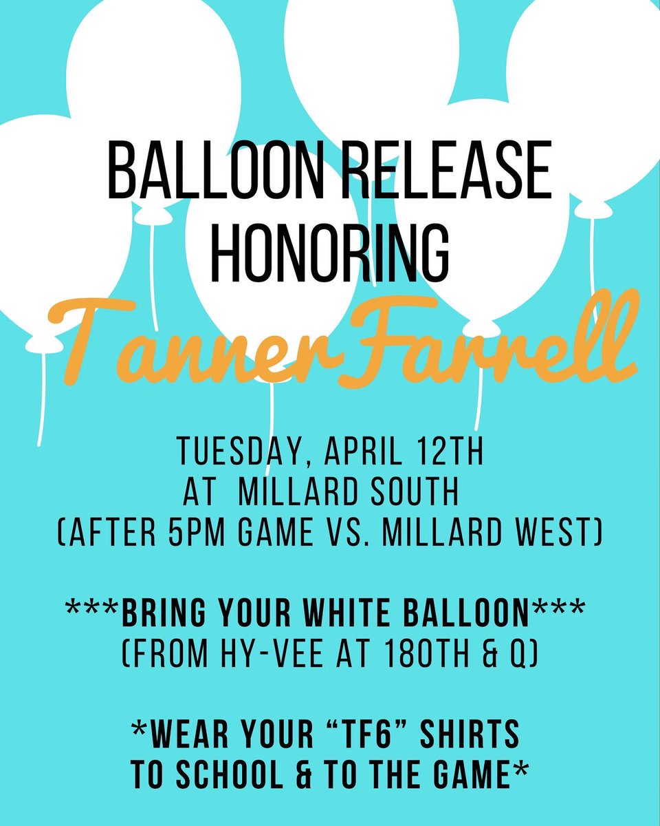 Join us tomorrow to honor Tanner Farrell #TF6 🕊🤍🕊
