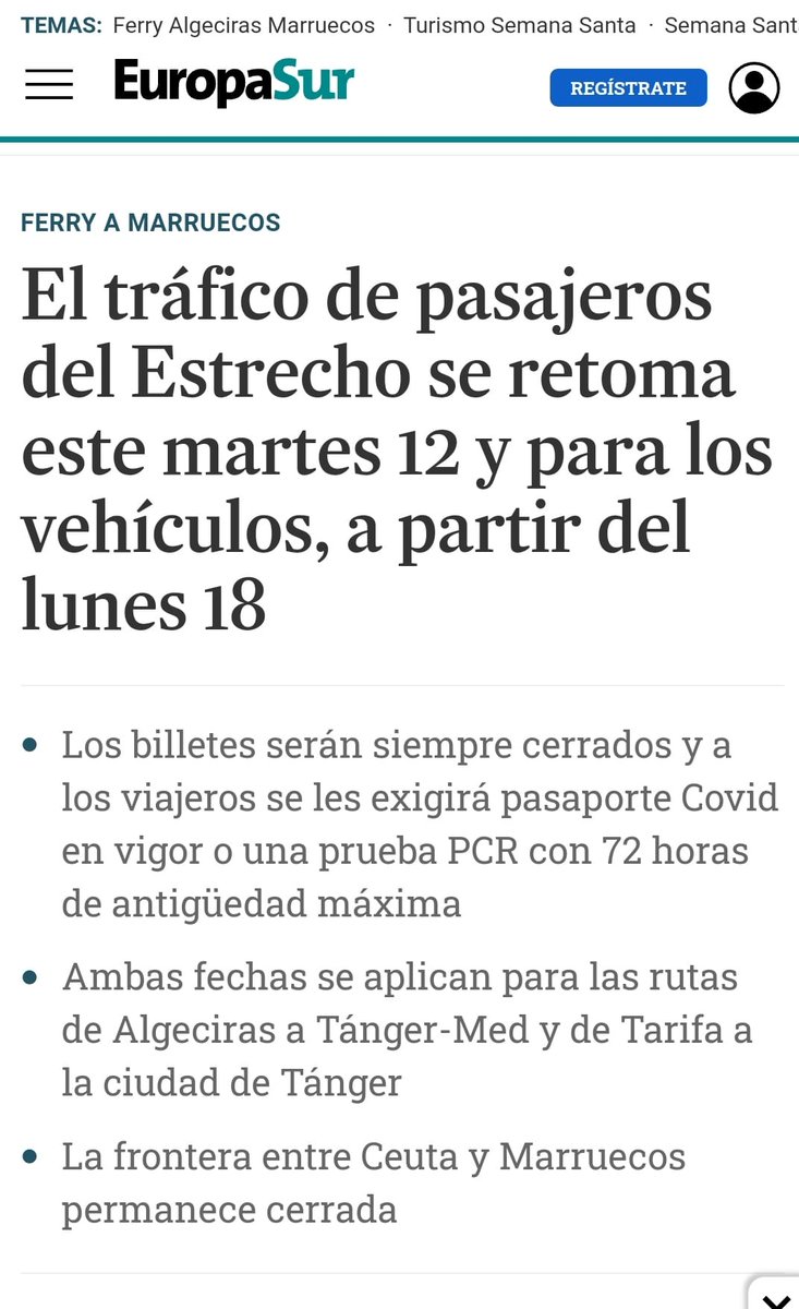_JuanEspadas's tweet photo. Es de extraordinaria importancia para el #CampodeGibraltar y #Andalucía la reapertura de las conexiones marítimas para pasajeros con Marruecos. Con la recuperación de los viajes comerciales muchos trabajadores dejarán de estar en ERTE y volverán al empleo. Muy buena noticia. https://t.co/KuasQt3PW5