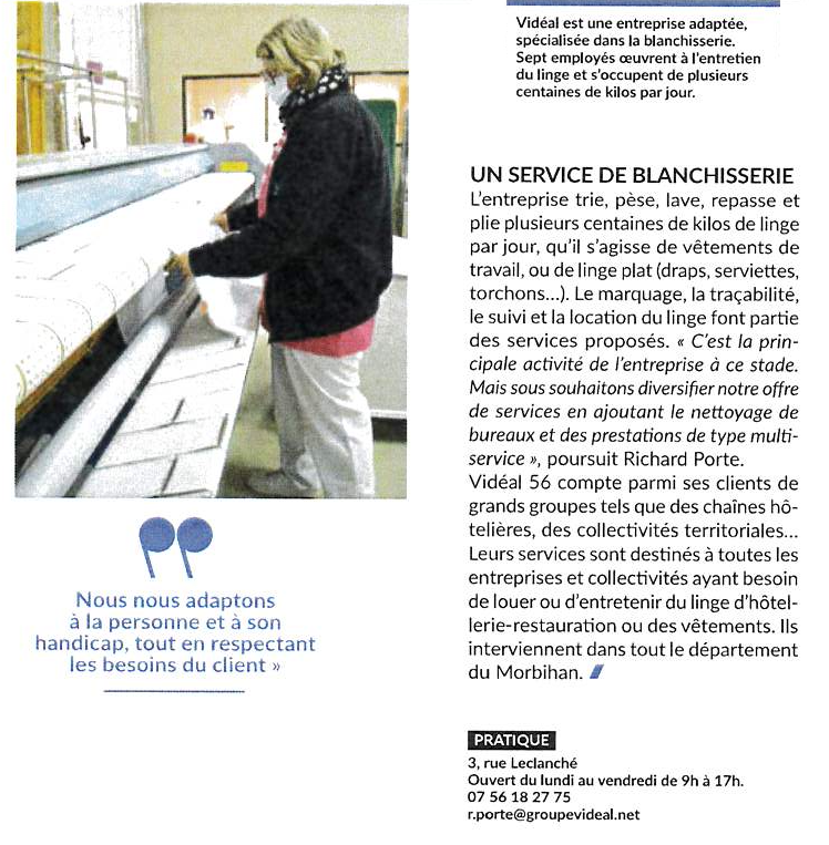 👉🏻Depuis l'été dernier #VIDEAL compte un nouvel établissement à Saint-Avé #Vannes (56)📌
💬Richard Porte (resp. d'exploitation) revient sur le rôle des #EntreprisesAdaptées, les différents profils de nos collaborateurs, l'adaptabilité des postes et le métier de la blanchisserie🥼