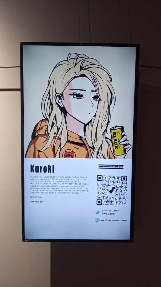 ⛩️ Kuroki x Web3SG

5x WLs for the Twitter fam, lets get it quick!

To enter:
- Follow 
<a href="/web3sg/">WEB3SG</a> 
<a href="/Kuroki_NFT/">Kuroki 🎴</a>
<a href="/0xmeltdown/">0xmeltdown.eth (🪹,🦉)</a> 
 
- Like + Retweet + Tag friends for TW picker
- Notification 🔔 ON

🕗 - 12 hours