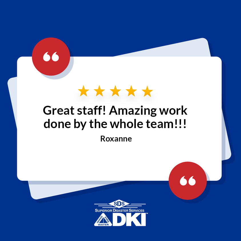 Thank you for your review Roxanne!
We are committed to getting families home sooner, so when you experience a disaster, no matter the size, you can trust that our team will be on site quickly to start the restoration process.