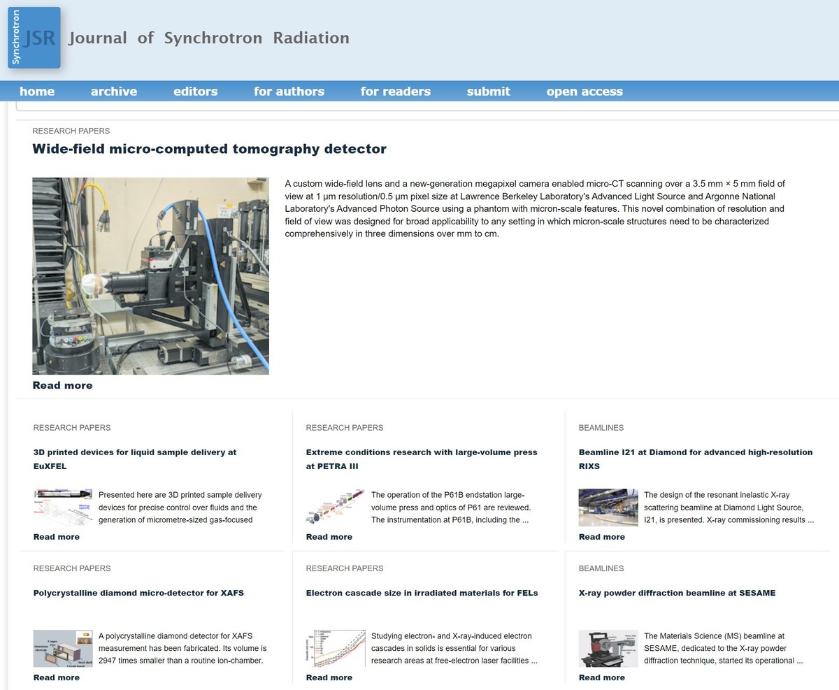 We made the front page of <a href="/JSynchrotronRad/">J Synchrotron Rad</a>!

Check out our high-resolution, wide-field #micro-CT detector paper, which is one of the most read of this journal!