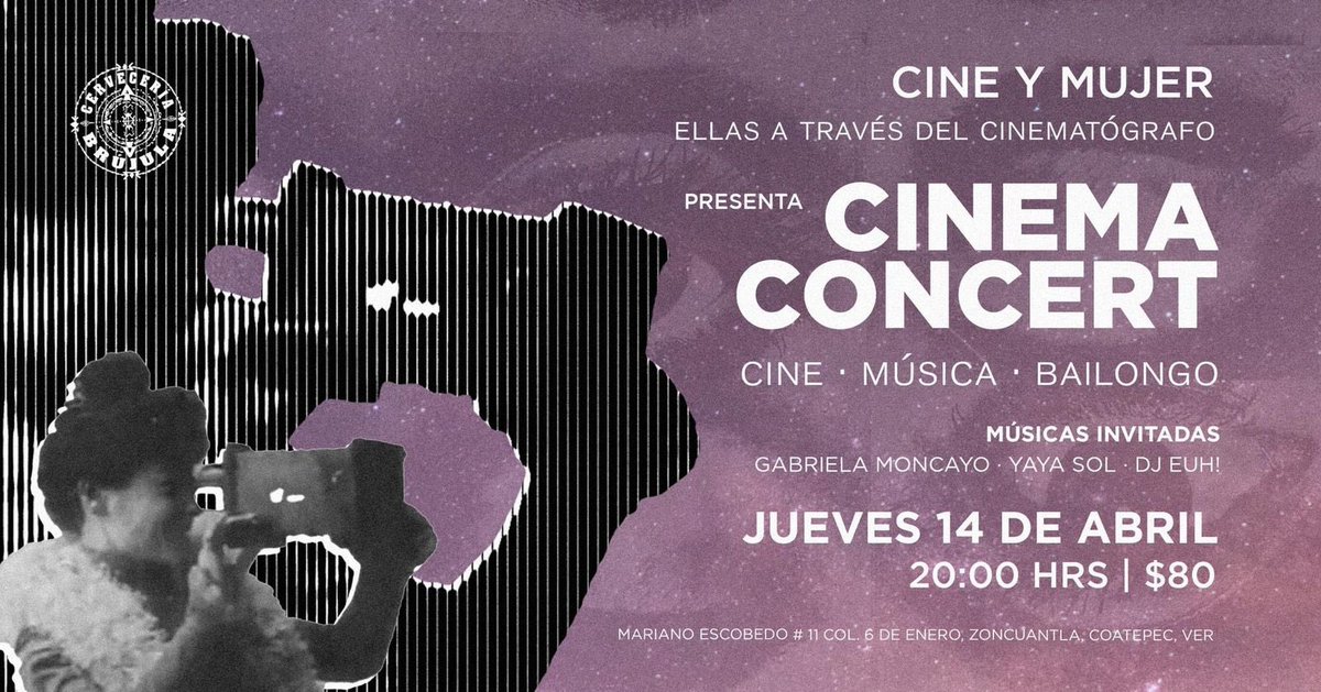 CineMujer's tweet photo. 🎬 Esta semana comienza la 2a Edición de la Residencia de Guion y también Cine y Mujer está de cumpleaños y lo hacemos con nuestro primer Cinema Concert, un concierto con proyecciones de cortometrajes y mucho bailongo en la @cerveceriabrujula.
💜 Ven a festejar con nosotras. https://t.co/qUHYbrDcRS