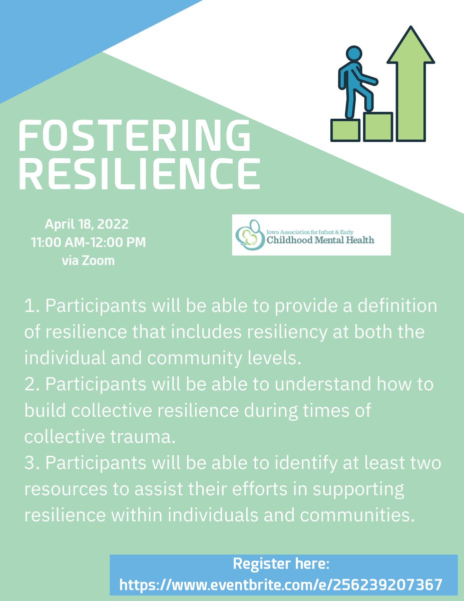 "Fostering Resilience"
April 18 from 11:00 AM-12:00 PM
eventbrite.com/e/256239207367