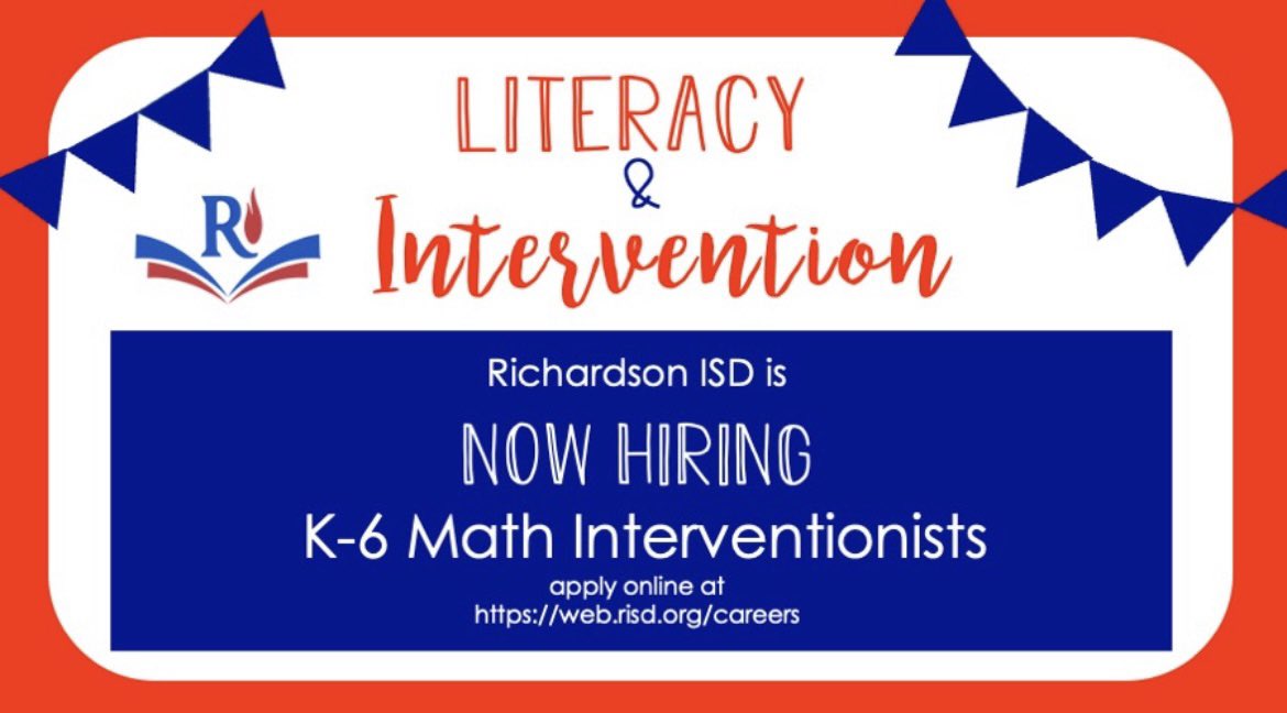 🚨NOW HIRING🚨 Come join RISD's Literacy & Intervention team!! 🏅 #risdbecause #risdlitandint #risdpoweroflove