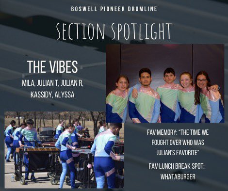 agalloway24's tweet photo. 8 Days! EIGHT DAYS! Section Spotlight: The Vibes #thewaitingroom #foremily #bpd2022 #roadtodayton @BoswellBandGold @BoswellDrumline @WaysideBands @CreekviewMSBand @boswellhs https://t.co/WZI84Z6xMu