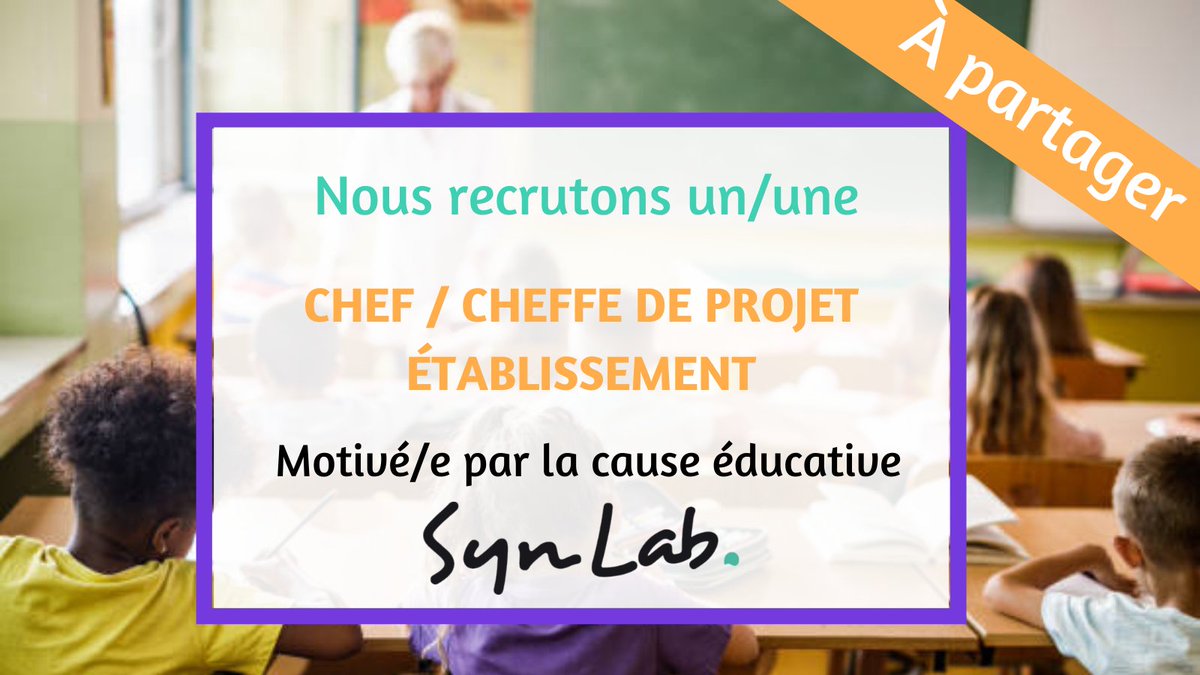 ecolhuma's tweet photo. NOUS RECRUTONS

Vous avez la passion pour les questions éducatives ?

🔈L'association SynLab recrute un chef / une cheffe de projet établissement scolaire

💪Rejoignez une équipe motivée qui fait bouger les lignes !

Découvrez l'offre d'emploi :
➡️https://t.co/37sxce2PvN https://t.co/xSR5Tg5BNI