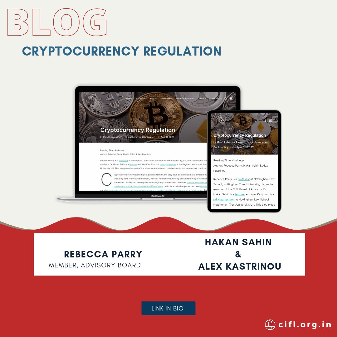 CiflTweets's tweet photo. Read this newest piece on "Cryptocurrency Regulation" by @lawprofparry
Hakan Sahin &amp; Alex Kastrinou! Here's the link: 
https://t.co/nAnvvKjn2a
Happy Reading! 😍 https://t.co/o4igd5KQrr
