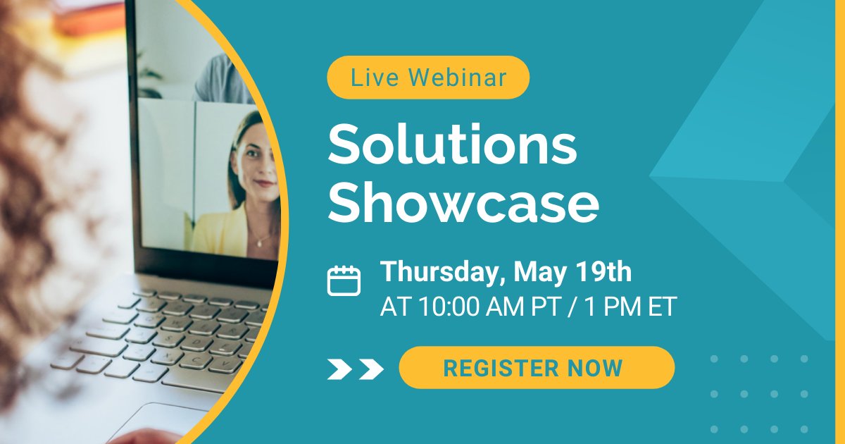 Join us on May 19th for the next segment of our Solutions Showcase.

This upcoming showcase will cover developments and insights on our #chatsupport and #marketplace and #exchange solutions.

bit.ly/3LZrp0z
