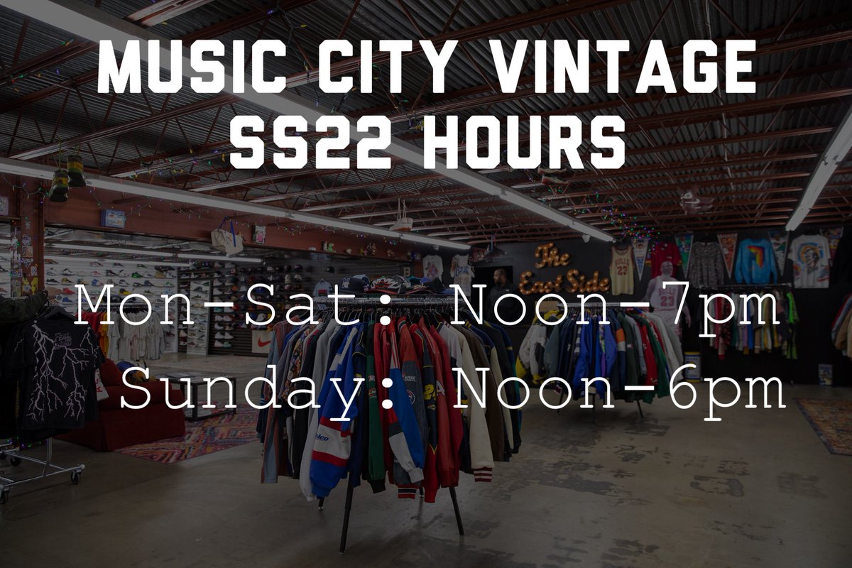 MusicCityVTGG's tweet photo. Happy Monday! We are adjusting our hours for this Spring/Summer starting today! We will now open starting at Noon going forward! You can now sneak out on your lunch break to come see us 😜! We hope to see y’all soon! ❤️ https://t.co/3R51UipuKG