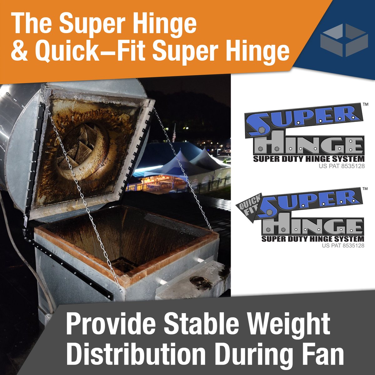 omni_supply's tweet photo. When you install the Omni line of hinges, both the Super Hinge and the Quick-Fit prolong the life of the fan by providing stable weight distribution during fan opening. View them here: https://t.co/hWpT3BdokM
#NFPA #HingeKit #Hinge #kitchenexhaust #fan #GreaseContainment https://t.co/KrkirIcjnn