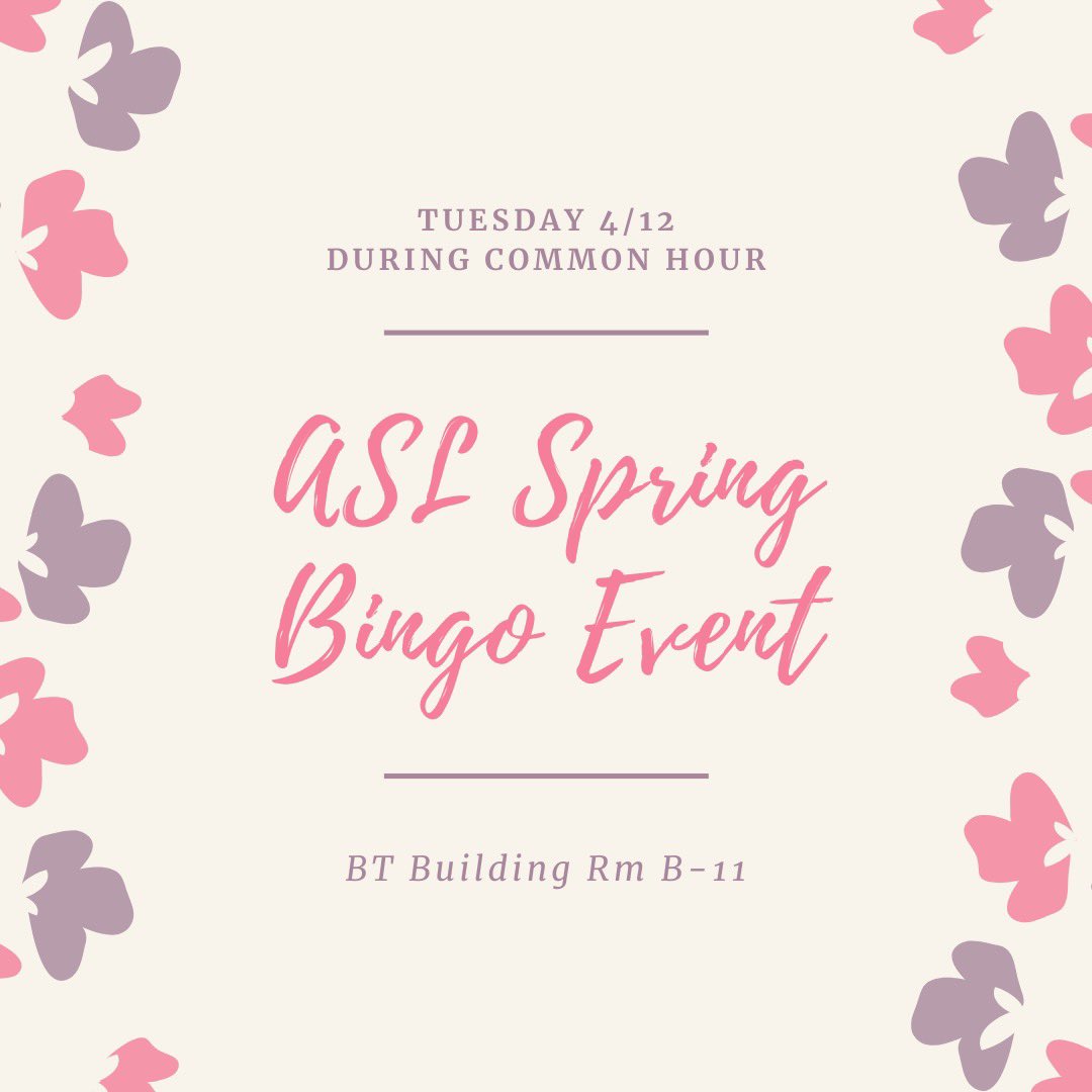 SJLIASLClub's tweet photo. Come join us tomorrow for our spring bingo! We will be doing a review of the signs prior to the game! Entry is $5 (CASH ONLY) and will include a snack! All money will be going to our philanthropy, Mill Neck Manor School for the Deaf! We hope you see you there!!! https://t.co/PmnWGGsZRb