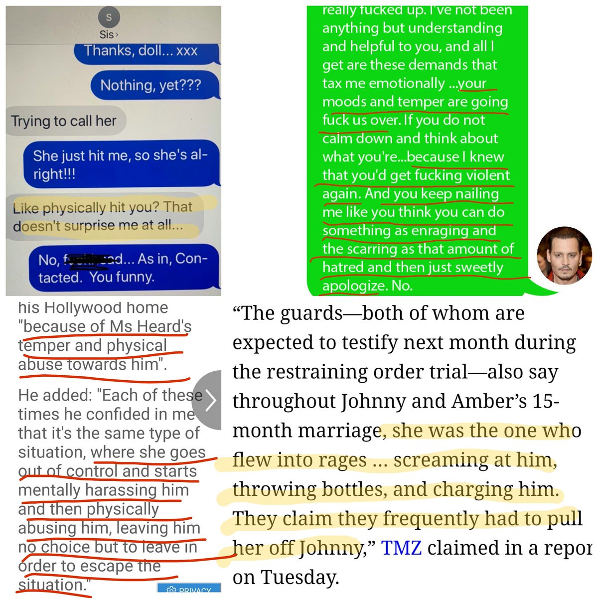 amber heard mentally, verbally &amp; physically abused johnny depp.
#justiceforjohnnydepp