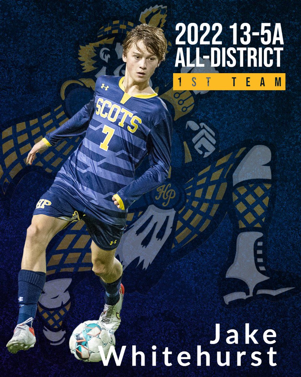 District 13-5A - 1st Team All District
Jake Whitehurst
13⚽️ 8🅰️

Jake is one of our most versatile offensive threats.  Crafty on the ball, speed and skill to take on 1v1s, and a heat seeking missile to quality service in the box. #earned