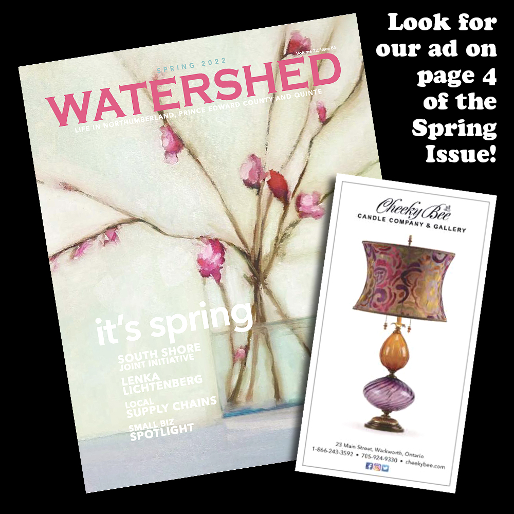 CheekyBeeCandle's tweet photo. Have you picked up your copy of the brand new Spring Issue of @WatershedMag yet? We are featured in an ad on page 4 with one of our gorgeous new table lamps. Come in soon to see our selection of fine craft and original art! https://t.co/SBE4KEL8Vr
#WatershedMagazine #CheekyBee https://t.co/HzK9sTA0Io