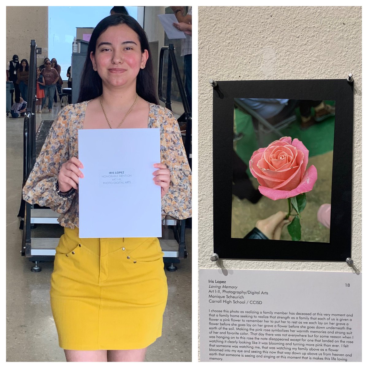 CHS Fine Arts (@chs_fineart) on Twitter photo Congratulations to Iris Lopez! Placed Honorable Mention in Art I-II digital/ photography For “Loving Memory” #visonarios #carrollart <a href="/mycarrolltigers/">Mary Carroll High School</a> Congratulations to Iris Lopez! Placed Honorable Mention in Art I-II digital/ photography For “Loving Memory” #visonarios #carrollart <a href="/mycarrolltigers/">Mary Carroll High School</a>