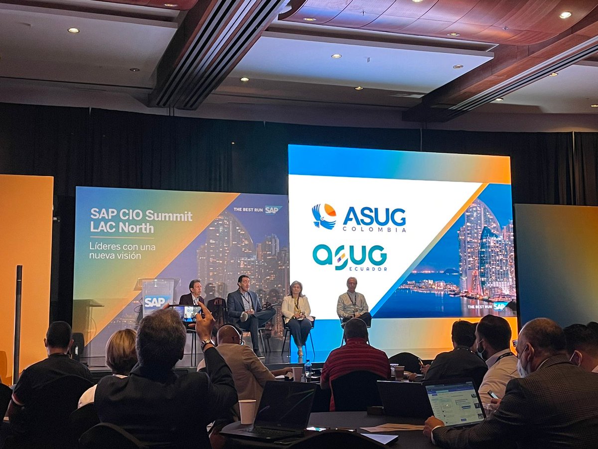 <a href="/asug_colombia/">ASUG COLOMBIA</a> y <a href="/ASUGEcuador/">ASUG Ecuador</a> presentes en el #SAPCIOSummit LAC North en Panamá 2022!

Gracias a <a href="/T_Pappas/">Theo Pappas</a> por compartir la filosofía #CustomerLifetimeValue: “Velocidad, experiencia y resultados”.

#ConectadosParaCrecer
#ComunidadASUGColombia