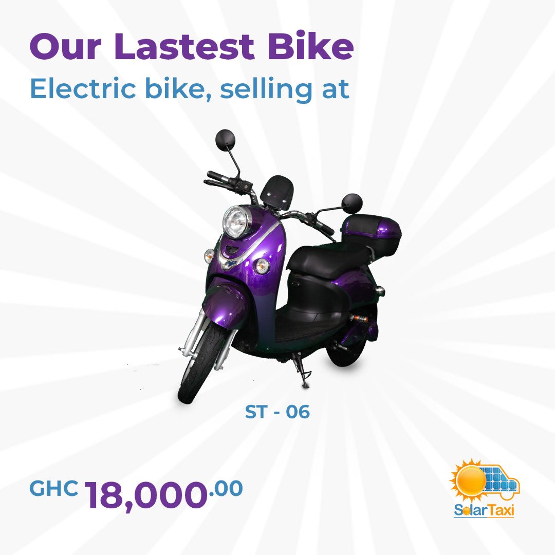 SolarTaxiGh's tweet photo. Bigger and better. Just for you!

Electric bike selling at Ghc 18,000
.
.
.
#ebikes #electricbikes #solartaxiebikes #new #product #selling #solartaxigh #solartaxi https://t.co/4cHBsmaWLi