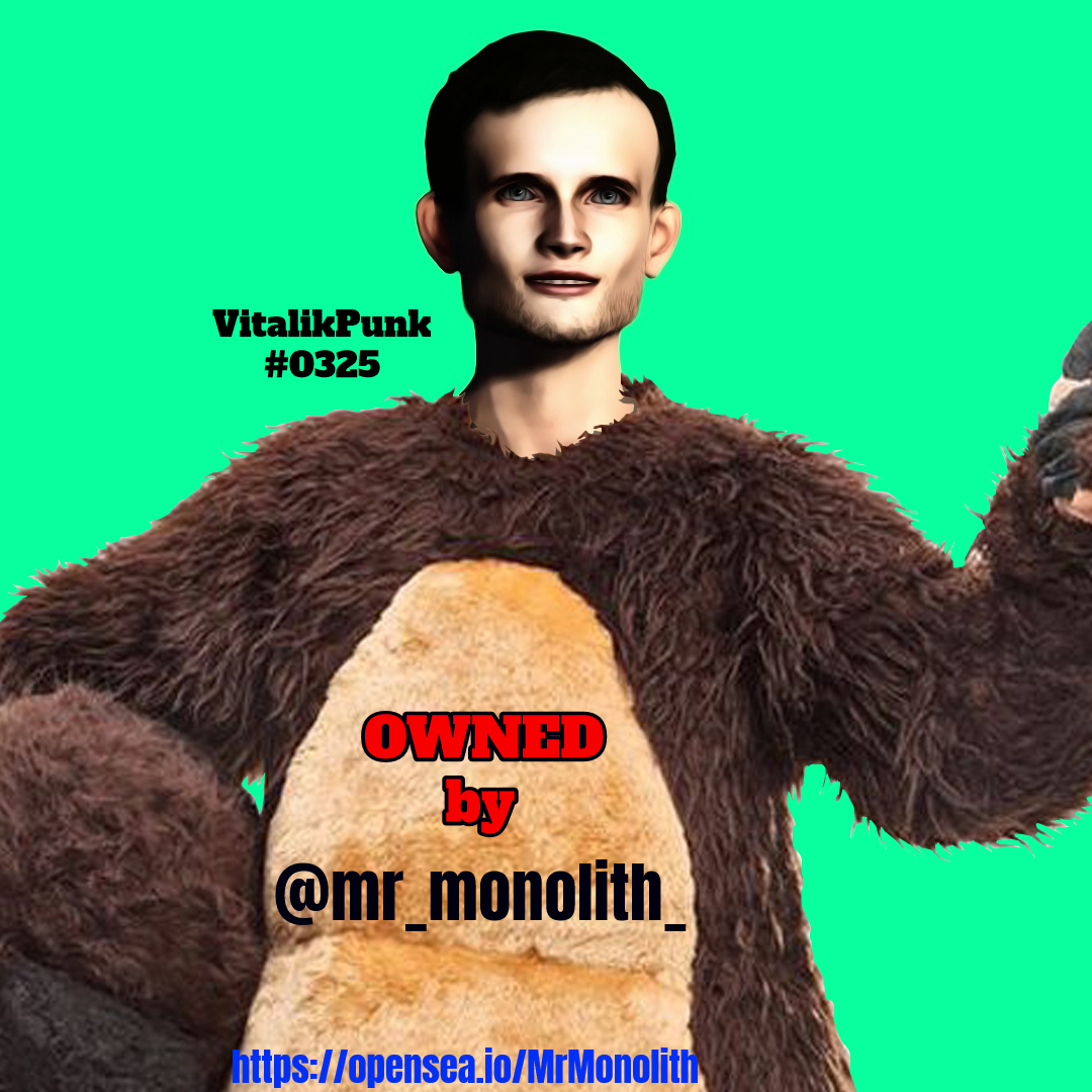 VitalikPunk #0325 bought by 
@mr_monolith
 
opensea.io/collection/vit…
1000 unique Vitalik Punks   Opensea  Polygon Net

#nft #NFTCollection #NFTCommunity #NFTartist #nftcollectors #Vitalikbuterin #nfts #NFTGiveaway #mr_monolith #cryptopunks