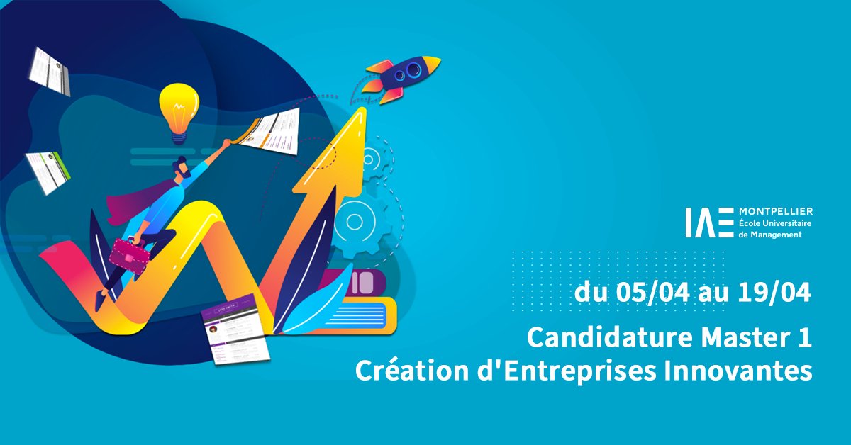 📢Les candidatures 2022-23 pour le Master 1 CEI (Création d'Entreprise Innovante) sont ouvertes sur eCandidat : 
🍀 M1 CEI : lnkd.in/dE_MASa
📍Calendrier des candidatures : lnkd.in/eFJb5QPm
#IAE #Montpellier #université #rentrée2023 #digital #innovation #marketing