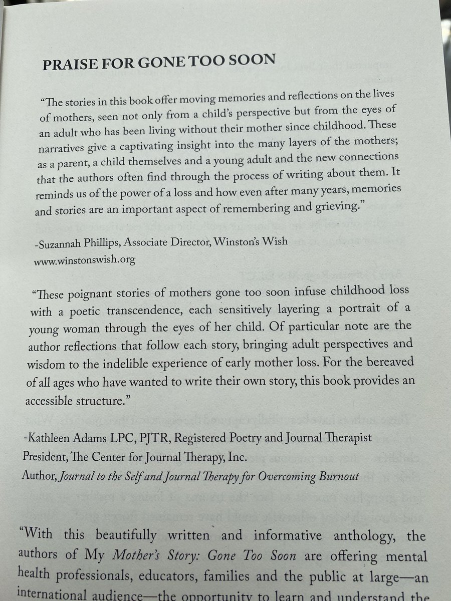 abcgrief's tweet photo. Thank you ⁦@winstonswish⁩ for our advanced praise, noting how “stories are an important aspect of remembering and grieving” #gonetoosoon #adultsbereavedaschildren #mms ⁦#healing ⁦@PaulMooreWW⁩ https://t.co/gWGT0fsx0q