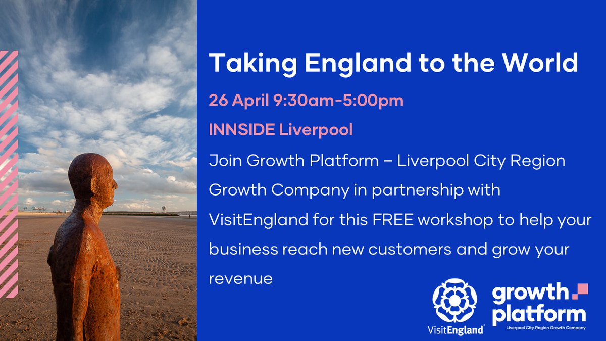 🔊 <a href="/GrowthPlatform_/">Growth Platform</a> have partnered with <a href="/VisitEnglandBiz/">VisitEnglandBiz</a> to bring businesses – from accommodation to attractions, and from excursions to experiences a FREE inbound tourism one day training programme. 

Book now ow.ly/oN6j50I8Q9E