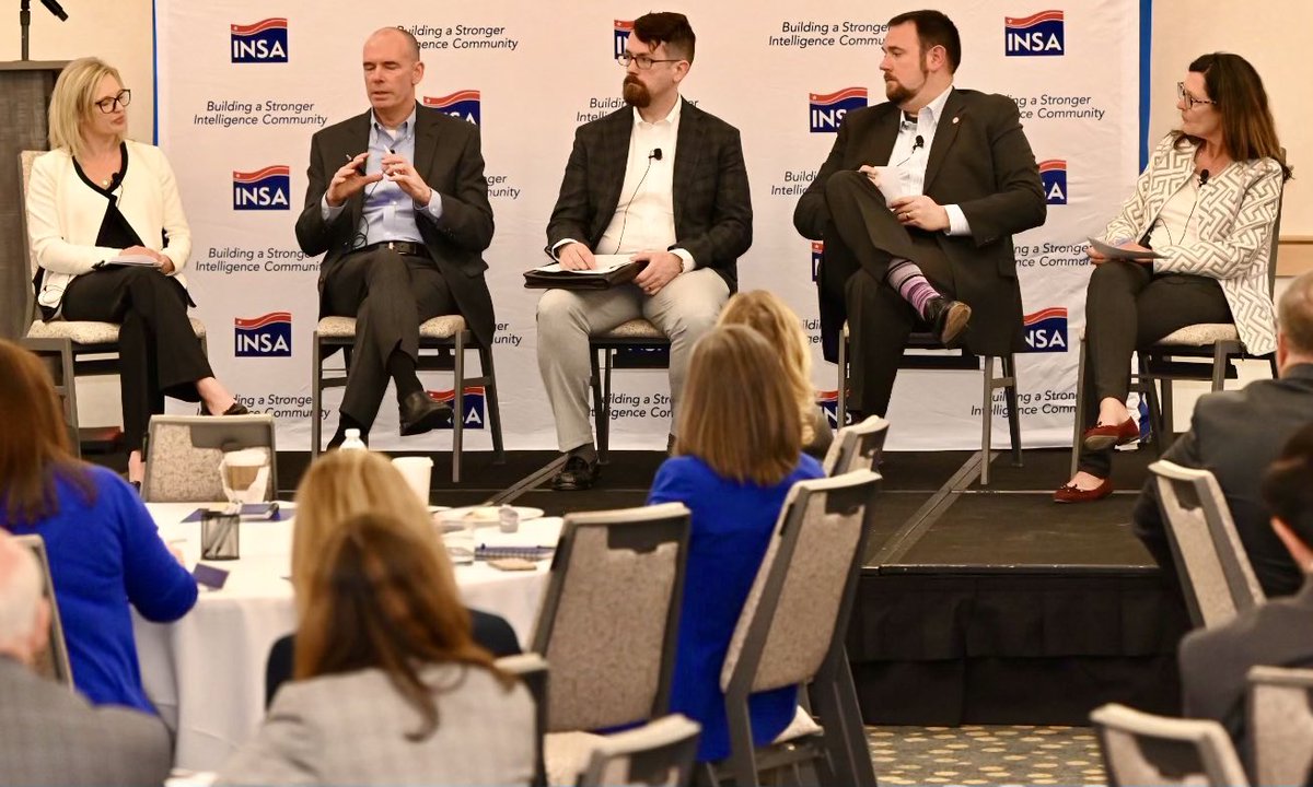 INSAlliance's tweet photo. In “Operationalizing AI,” panelists from @ODNIgov, @NSAGov, @NGA_GEOINT, and @AccreteAI discuss the elusive terms that often surround AI. Scalability, for one: “Scaling isn’t for scaling’s sake,” says NGA’s Jim McCool. “It needs to be tied to mission outcomes.”#INSALeadership https://t.co/QWHJ9TMXNx