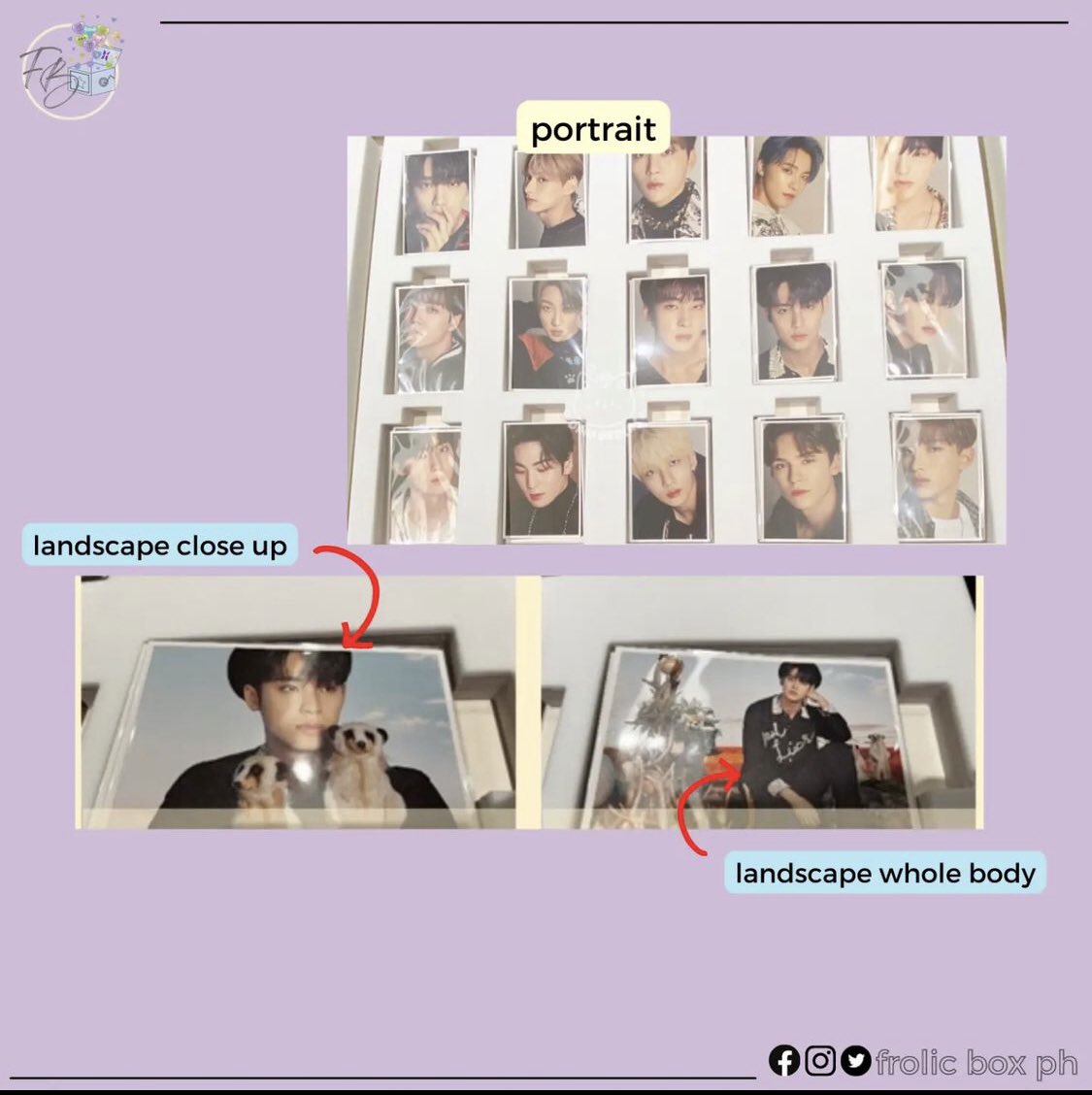 frolicboxph's tweet photo. 📣WTS LFB D-Festa Postcards PO
📌BTS, TXT, SVT &amp; EN-

Available versions per member/group:
• Landscape close-up
• Portrait
• Landscape whole body

✅ 275pesos/member/version+LSF
📌 DOO until sold out
📌 DOP Apr 25, 50% DP upon order
🚢 NETA
📩 DM to order
#kpopmerch #DFESTA https://t.co/ywZ2RSTsaN