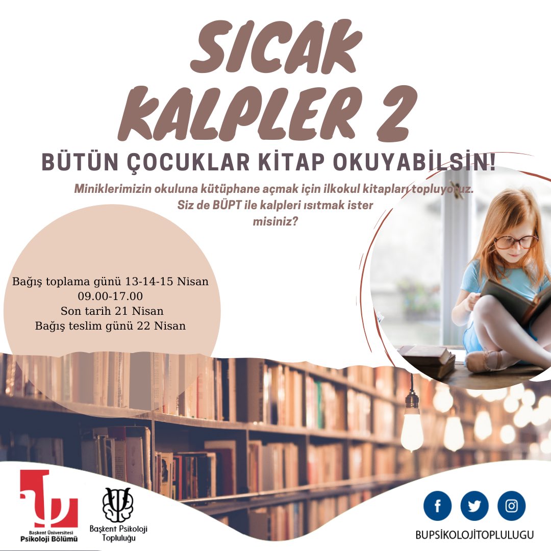 PsyCbaskent's tweet photo. Başkent Üniversitesi Psikoloji Bölümü Sosyal Etkinlik/Sorumluluk Ekibinden herkese merhaba. 👋🏼 Sıcak Kalpler Projesi’nin ikinci aşamasıyla karşınızdayız. 23 Nisan Ulusal  Egemenlik ve Çocuk Bayramı hediyesi olarak Sincan Sühendan https://t.co/DTTDPI6iir