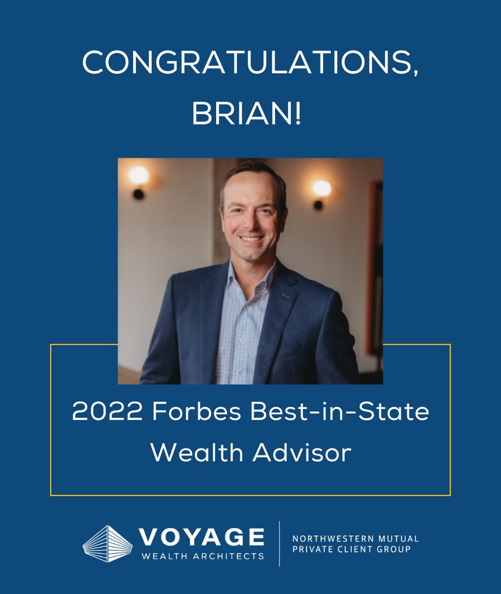 VoyageWA's tweet photo. What an honor to see our very own Co-Founder &amp; Partner, Brian Eder, named to the 2022 @Forbes Best-in-State Wealth Advisor list. Please join us in congratulating Brian! See the Forbes article here:  https://t.co/8gi74DRdx0 #Forbes #bestinstate #wealthmanagement #wealthadvisor https://t.co/ghoCzi9ukO
