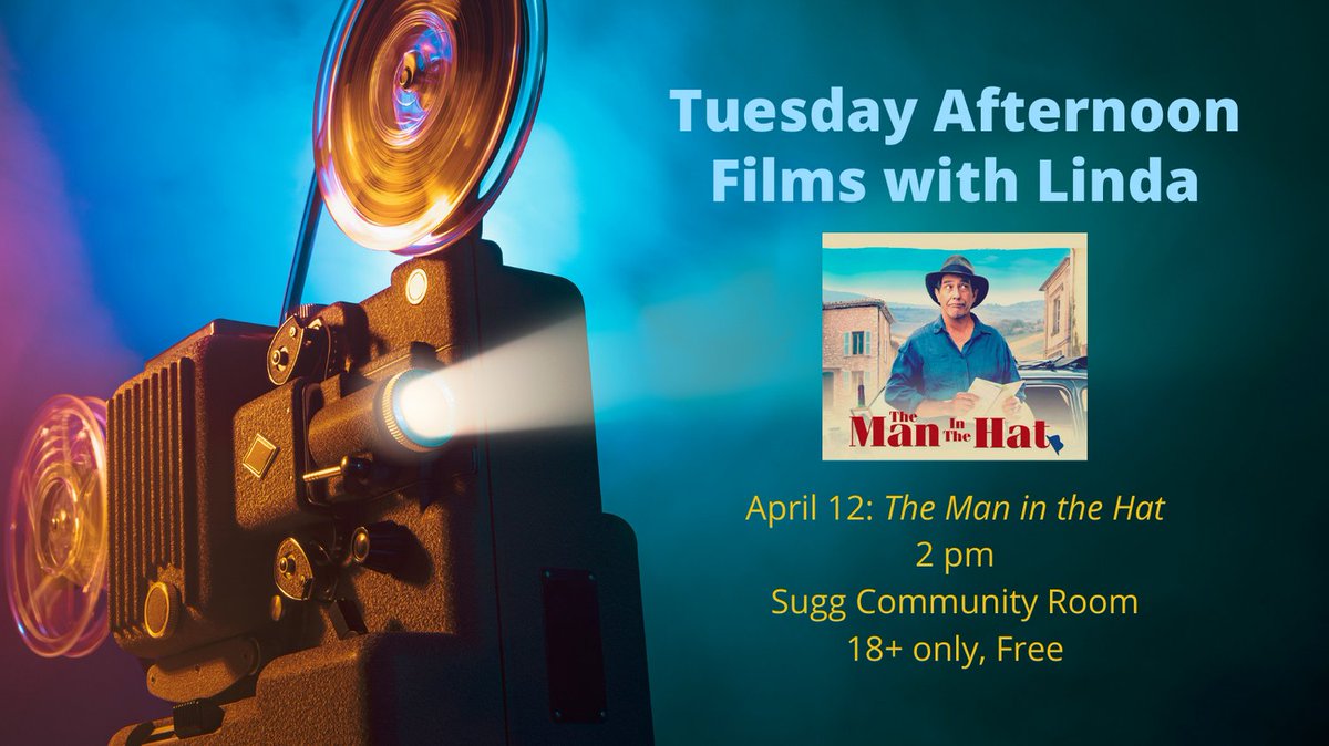 TGCLibrary's tweet image. Looking for a funny French film this week? We've got you covered! Join us tomorrow afternoon at Stephens.

#maninthehat #haha #francophile #absurd #filmbuff #movielover #foriegnfilm