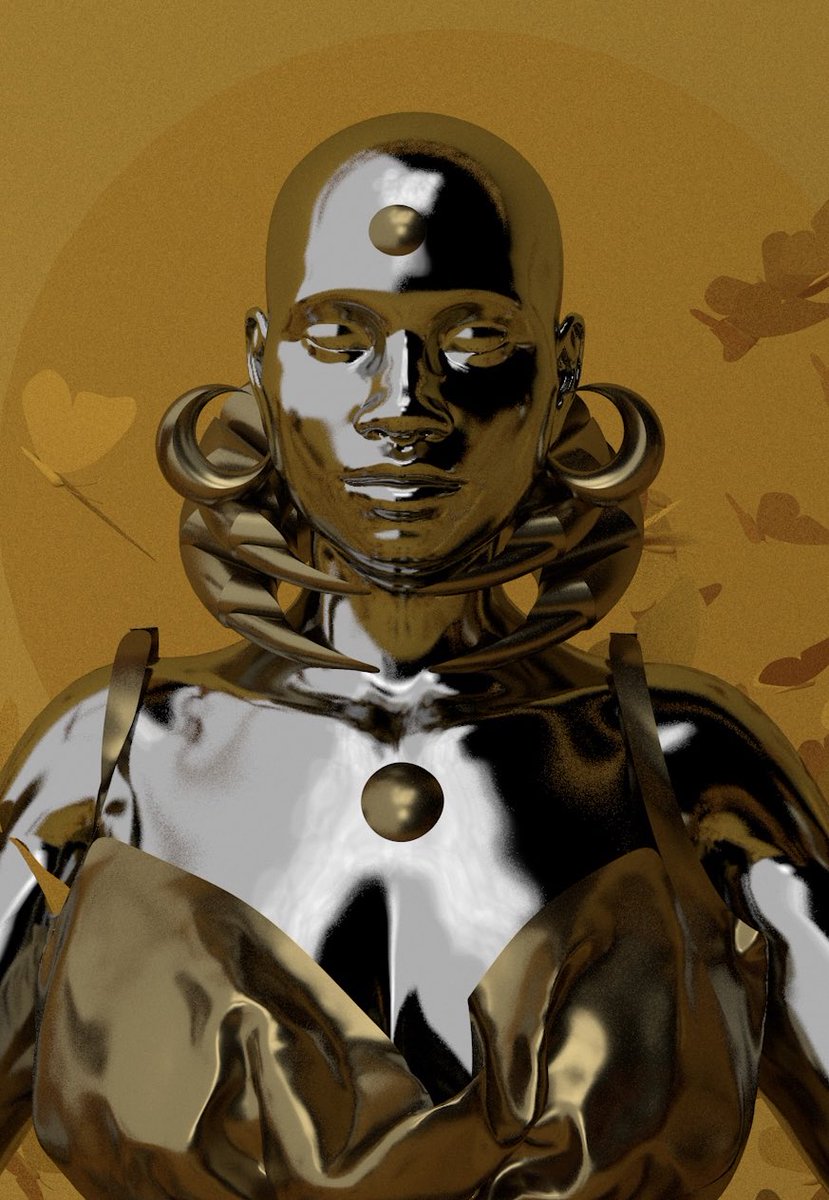 ShelleyBruce's tweet photo. so for weeks i asked @M90_Tella to add hair to our avatar design for the #HeavenHere NFT series. 

I’m so glad you didn’t… now I match the artwork. good lookin out 💛😂🤣

shoutout @AfroZeroNFT 🚀 https://t.co/cgCZbgT0ub